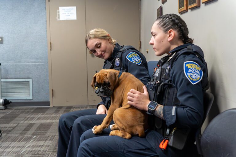 Benson with Rochester Police officers